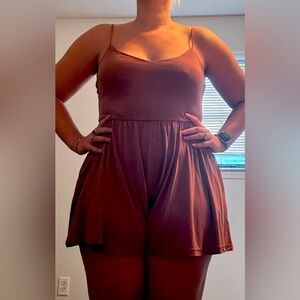 Tan colored short romper